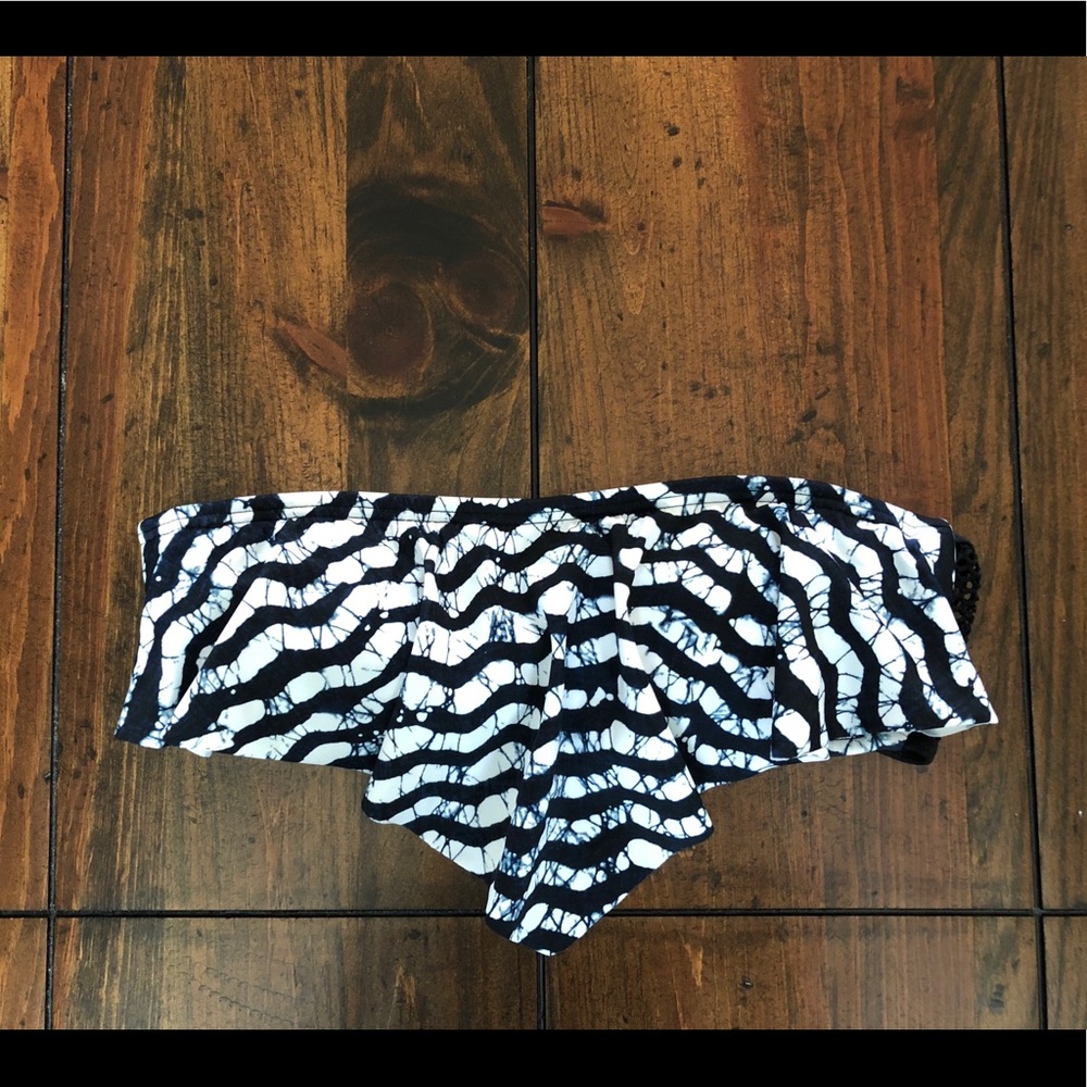 Flounce Mesh Bandeau Swim top